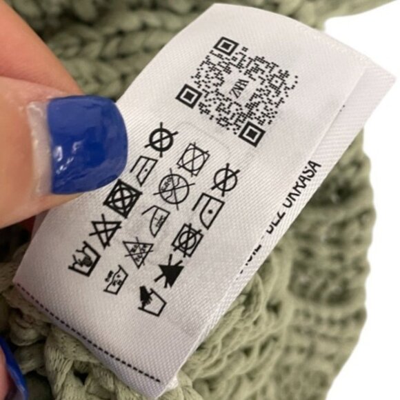 Zara Women Knit Sweater Cardigan Chunky S Small Green flower button 3920/237 NWT - Picture 16 of 16